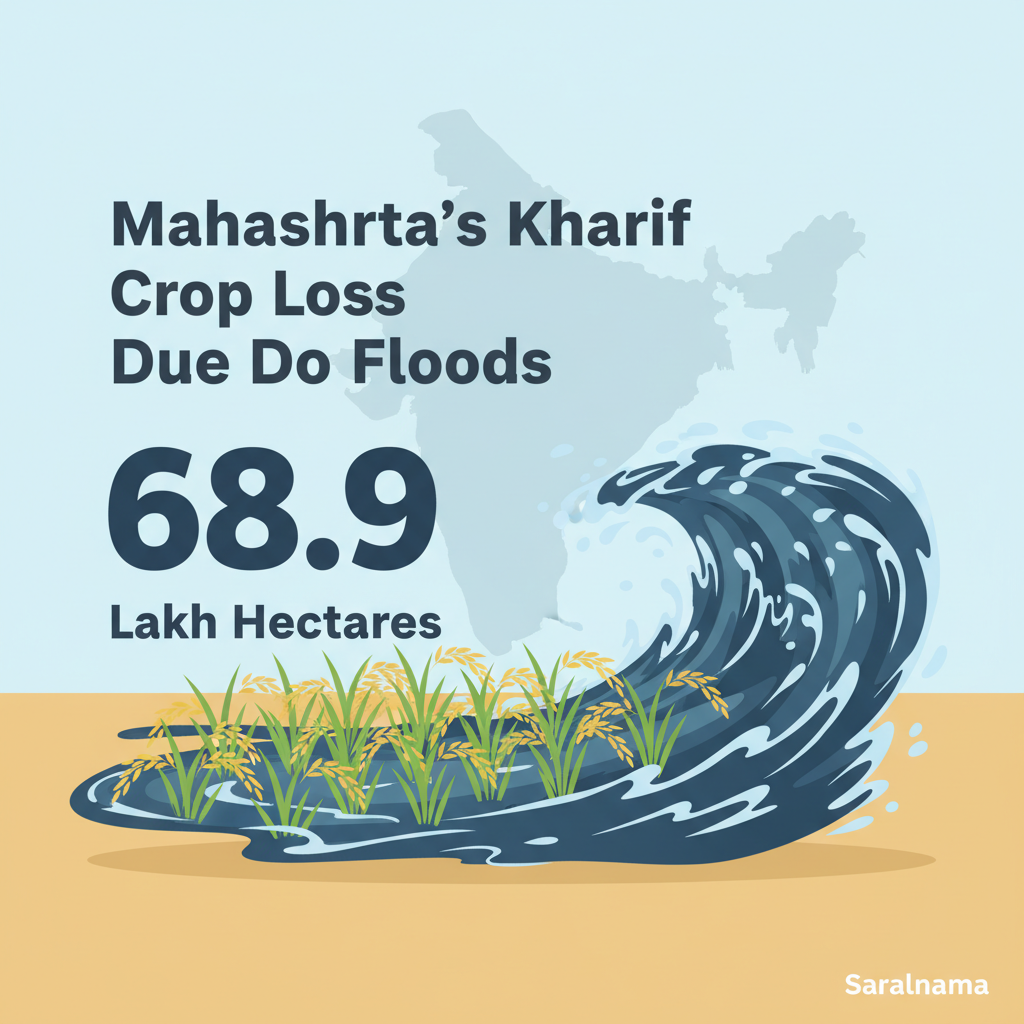 68.9 Lakh Hectares: Maharashtra's Kharif Crop Loss Due to Floods