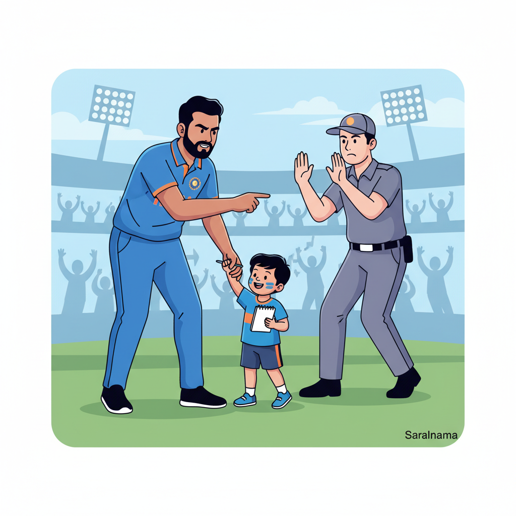 Rohit Sharma Scolds Security, Allows Young Fan to Meet Him