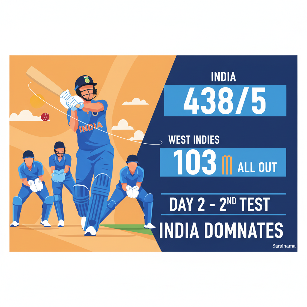 India Dominates Day 2 of Second Test Against West Indies