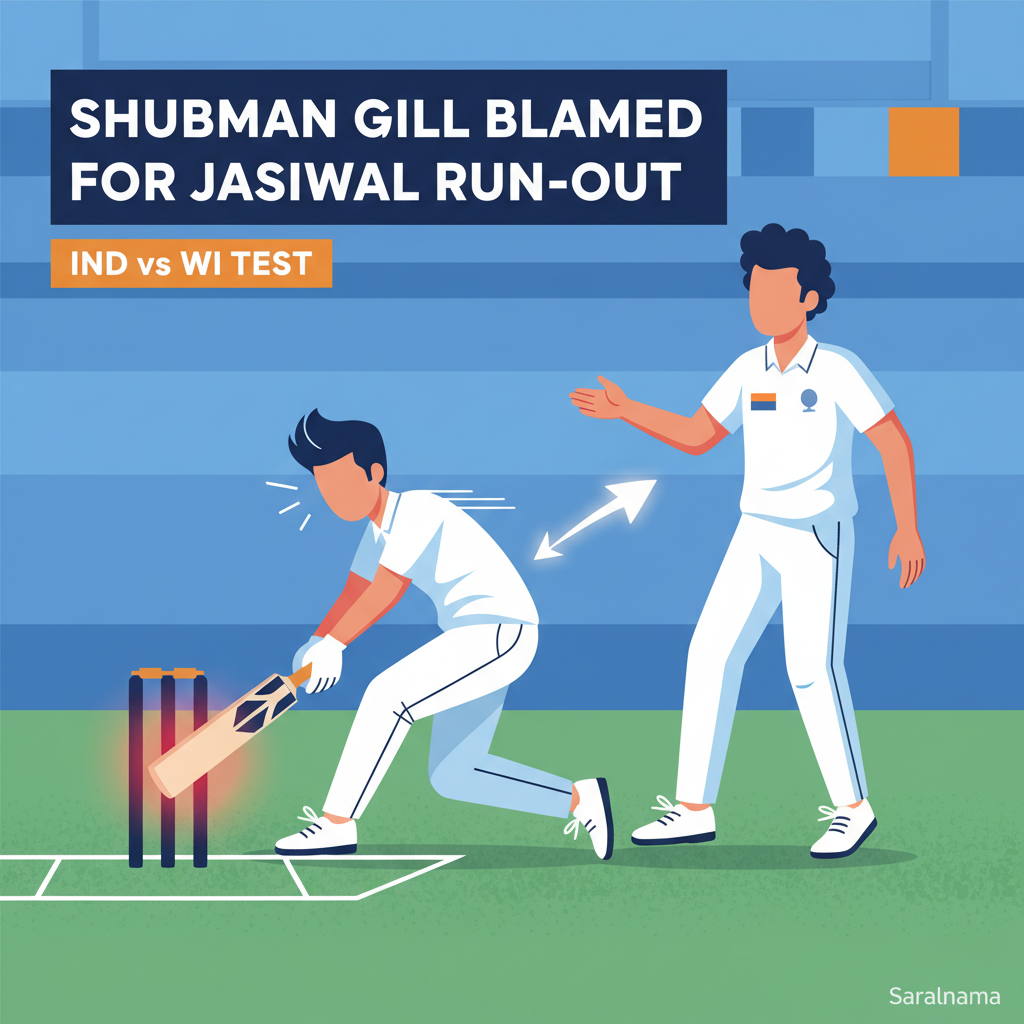 Shubman Gill Blamed for Yashasvi Jaiswal Run-Out in IND vs WI Test