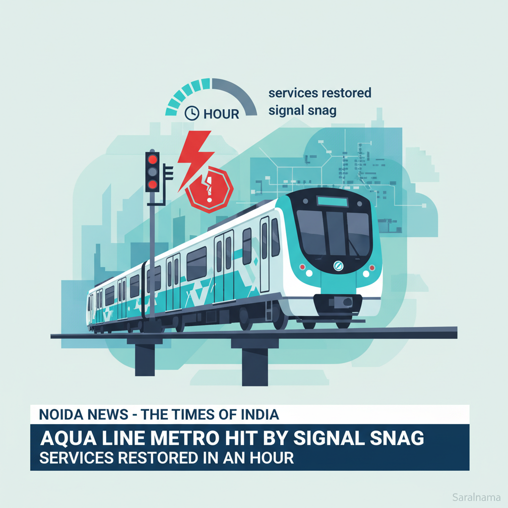 Aqua Line metro hit by signal snag, services restored in an hour | Noida News - The Times of India