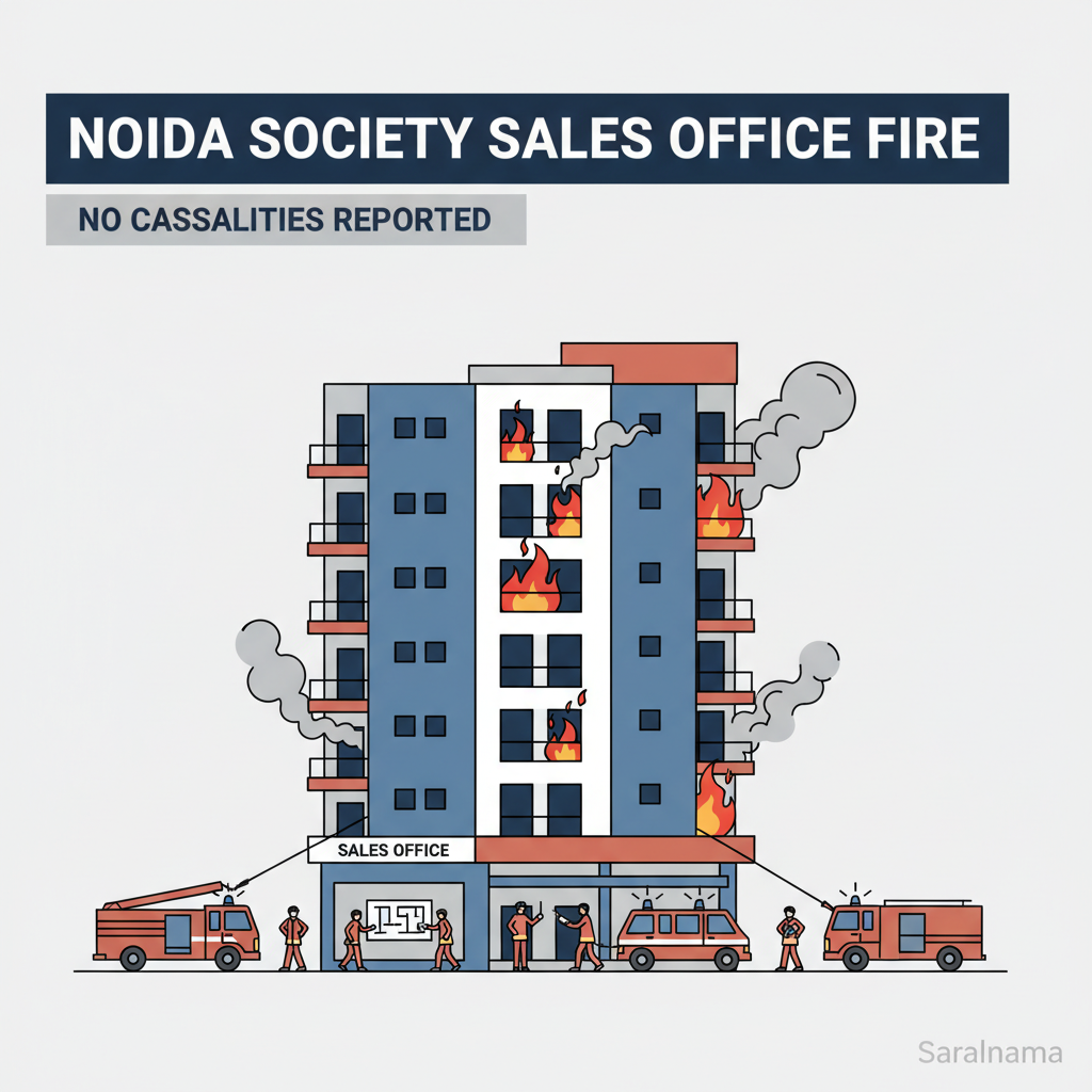 Fire at Noida Society Sales Office: No Casualties Reported