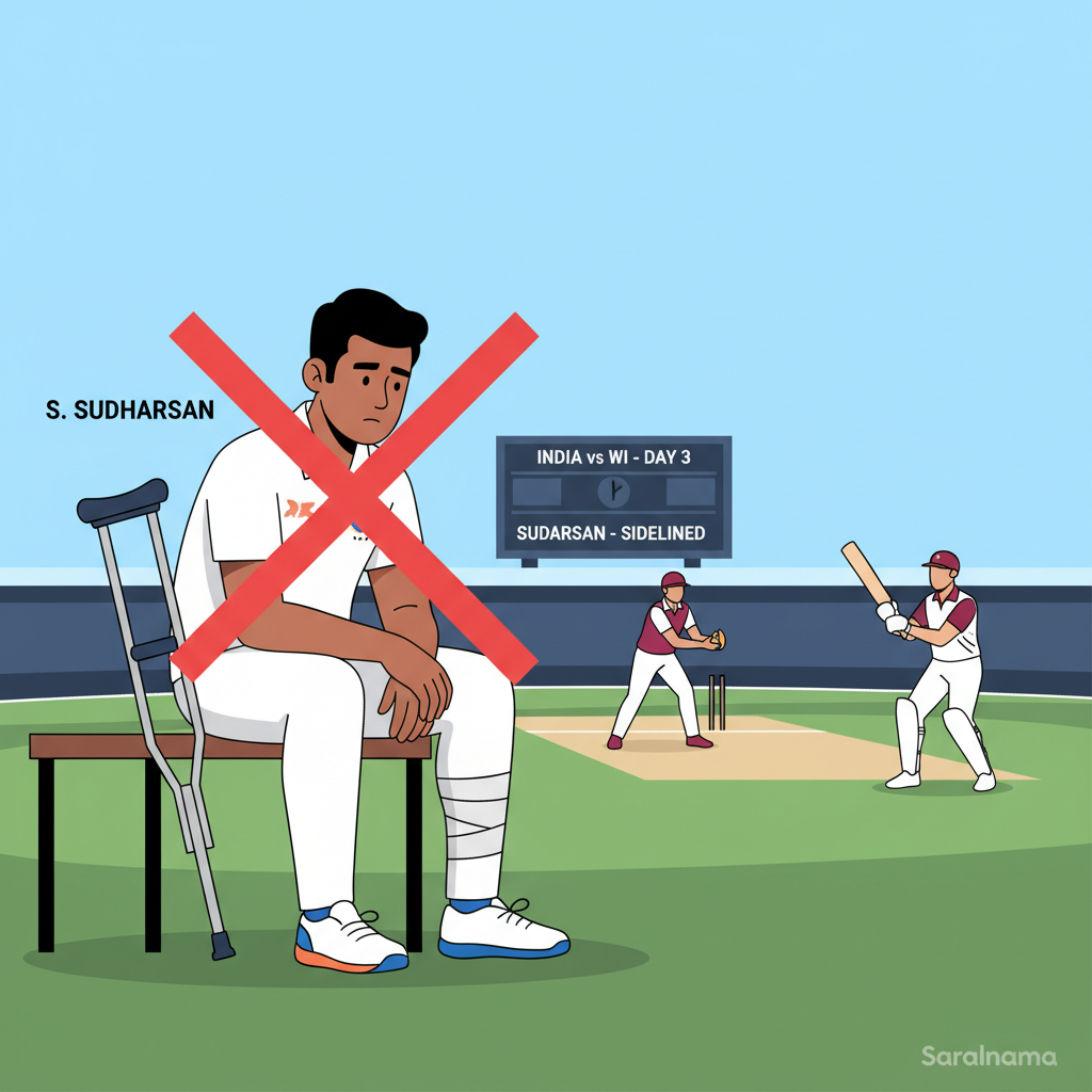 Sai Sudharsan Sidelined on Day 3 of India-West Indies Test