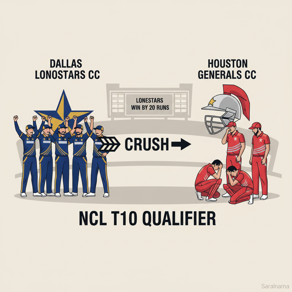 Dallas Lonestars CC Crush Houston Generals CC in NCL T10 Qualifier