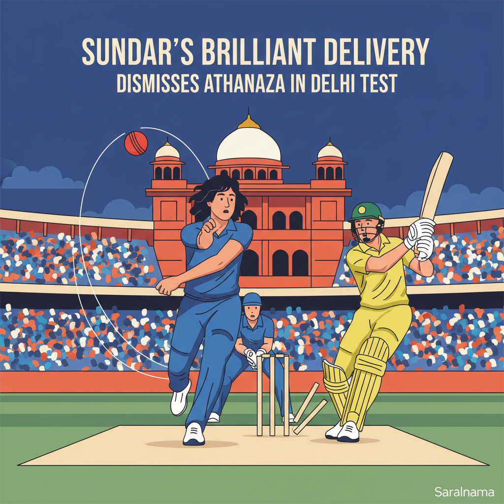 Sundar's Brilliant Delivery Dismisses Athanaze in Delhi Test
