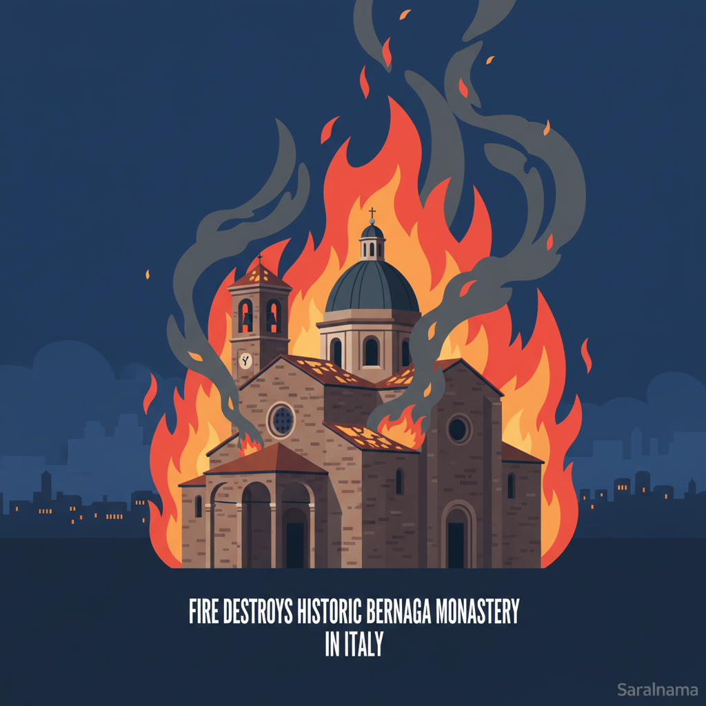 Fire Destroys Historic Bernaga Monastery in Italy