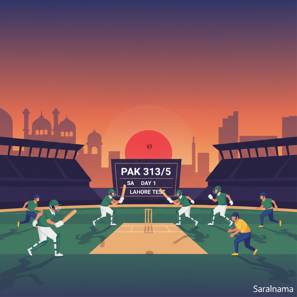 Pakistan Reaches 313/5 on Day 1 vs South Africa in Lahore Test