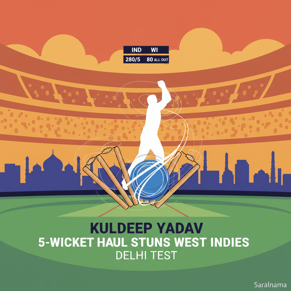 Kuldeep Yadav's 5-Wicket Haul Stuns West Indies in Delhi Test