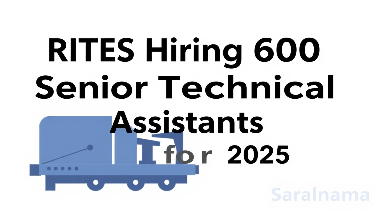 RITES Hiring 600 Senior Technical Assistants for 2025
