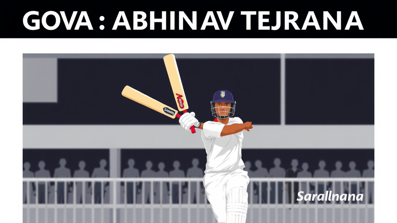Goa's Abhinav Tejrana Hits Double Century on Ranji Trophy Debut