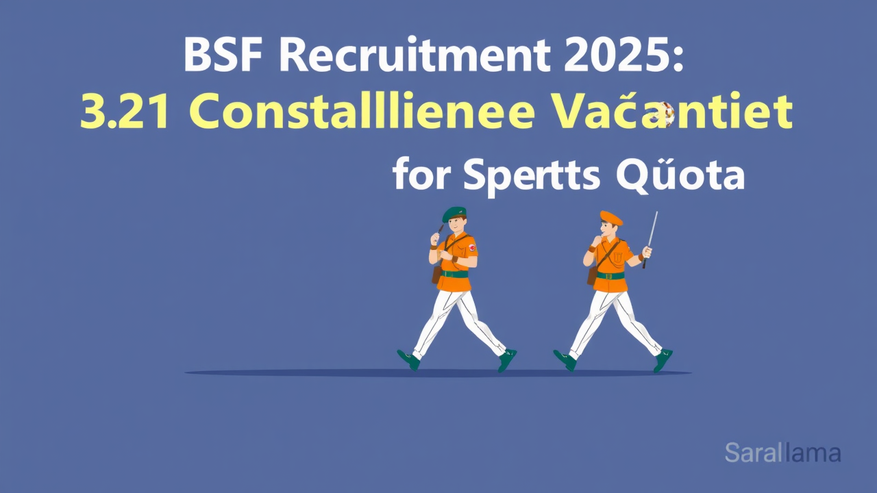 BSF Recruitment 2025: 391 Constable Vacancies for Sports Quota