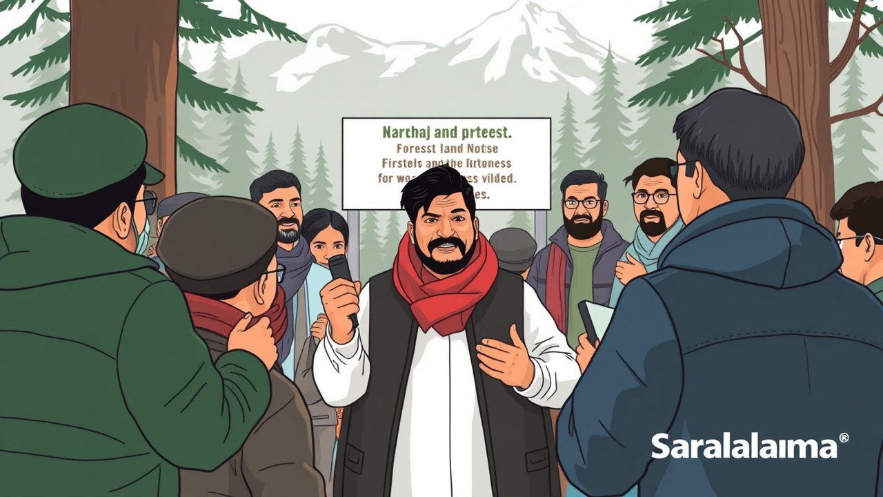 Ex-MLA Protests Forest Land Notice at DFO Office in Kangra