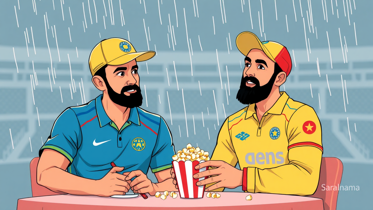 Gill, Rohit Share Popcorn During Rain Break in Perth ODI