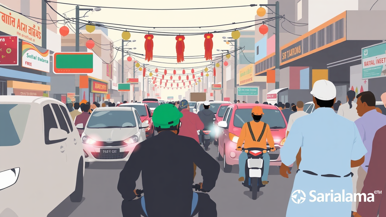 Festive Crowds Cause Traffic Jams in Kaithal Markets