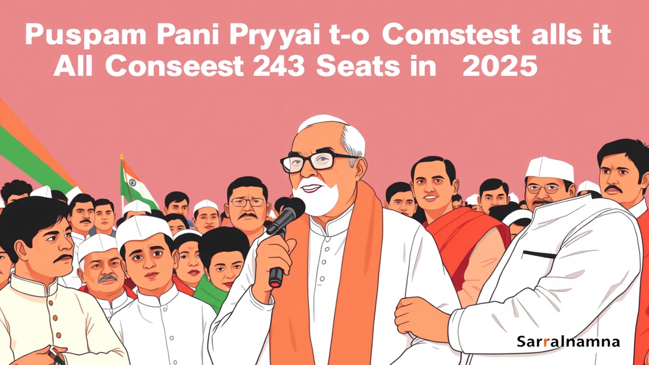 Pushpam Priya's Party to Contest All 243 Seats in Bihar 2025