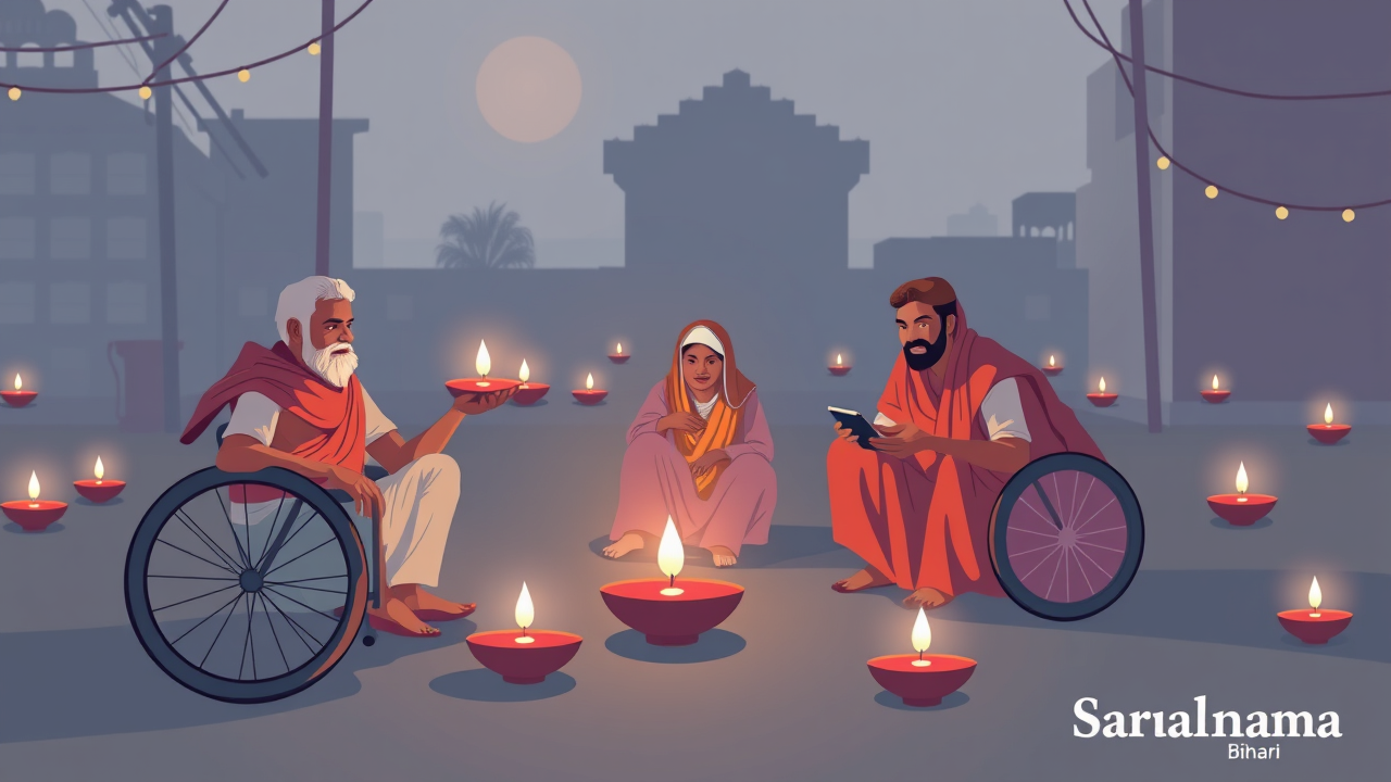 Disabled Voters Light Diyas for Democracy in Patna