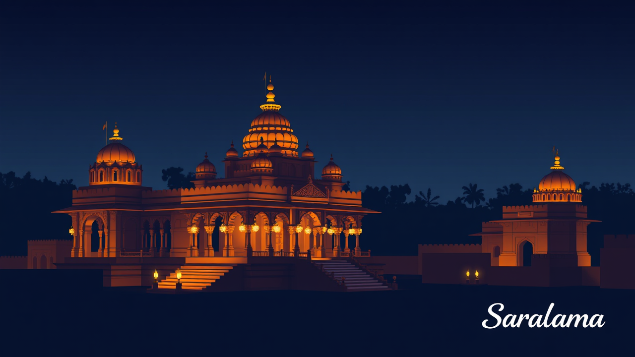 Ramraja Temple Illuminated with 2100 Lamps in Orchha