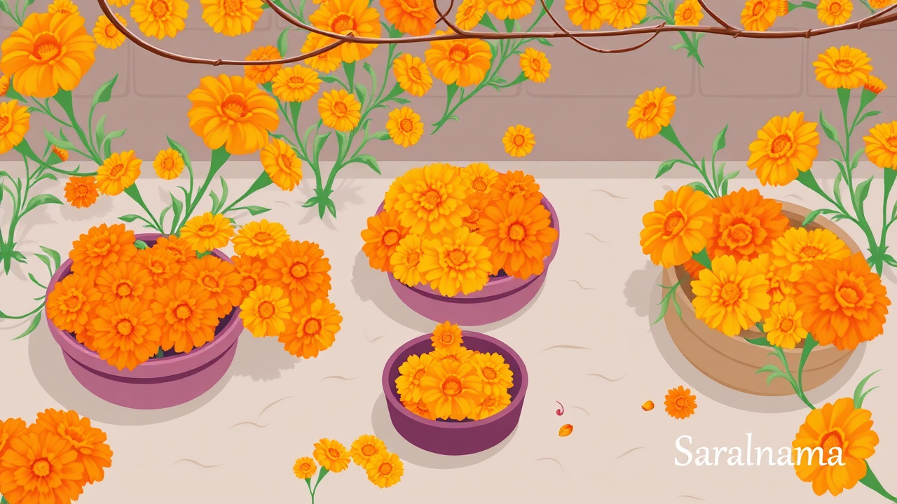 Marigolds Sell for ₹300/kg in Agar-Malwa on Diwali