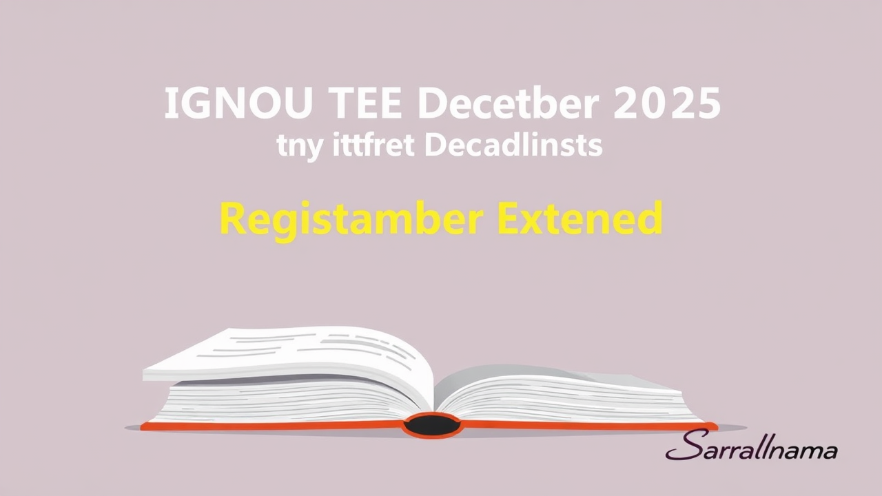 IGNOU TEE December 2025 Registration Deadline Extended