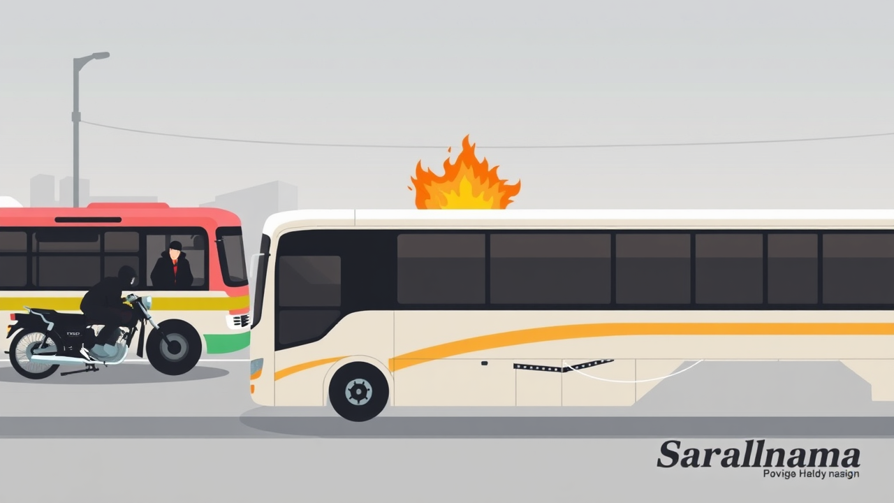 1 Dead, 1 Injured in Bus-Bike Collision in Sitapur