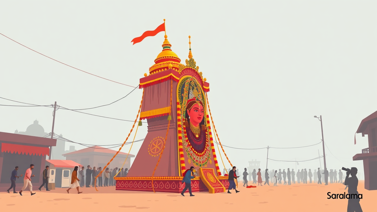 31-Foot Chunari Offered to Kali Mata in Rajnandgaon