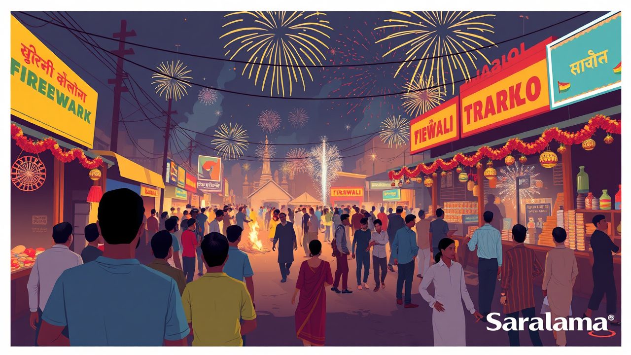 Diwali Night Brawl in Prayagraj Fireworks Market