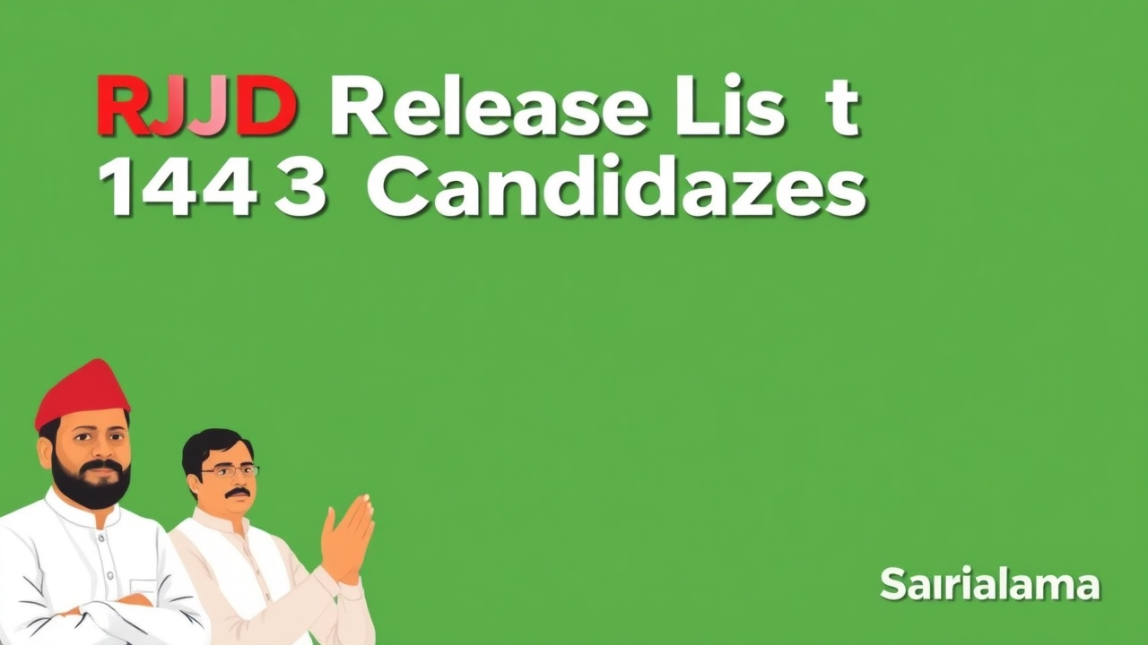 RJD Releases List of 143 Candidates for Bihar Assembly Polls