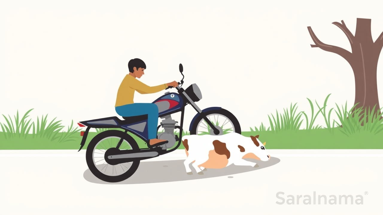 2 Friends Injured in Bike Crash with Stray Cow in Yamunanagar