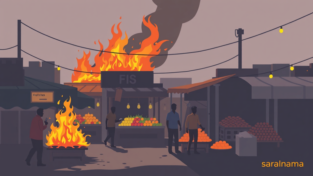 Fire Breaks Out at Jodhpur Fruit Market