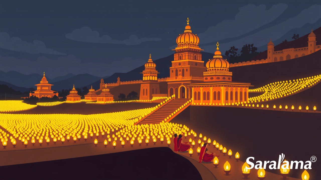 Bageswer Dham Lit Up with 125,000 Lamps for Diwali