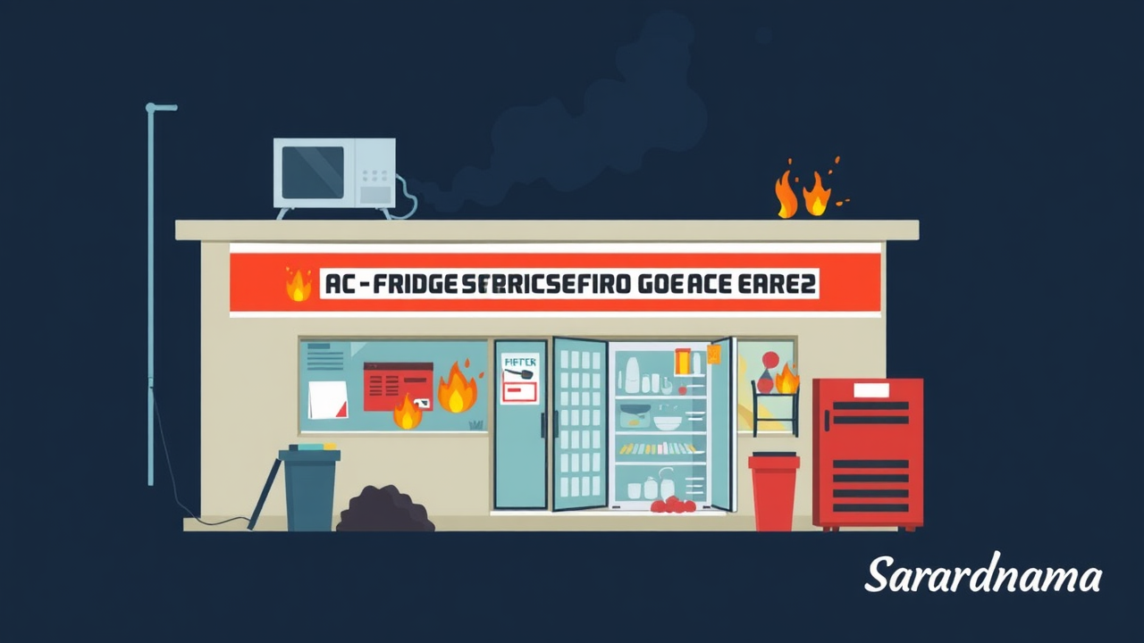 Fire at AC-Fridge Service Center in Ara Causes ₹50 Lakh Loss