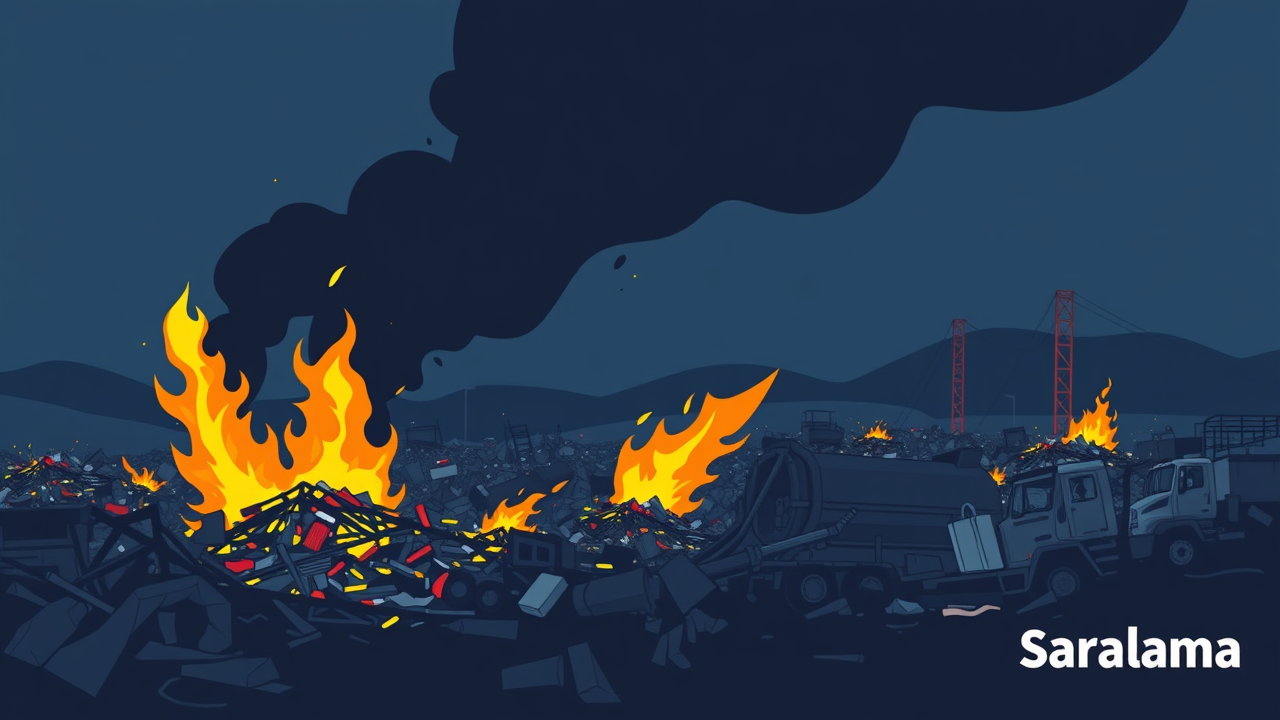 Fire at Jamshedpur Scrap Yard: Losses in Lakhs, Disaster Averted