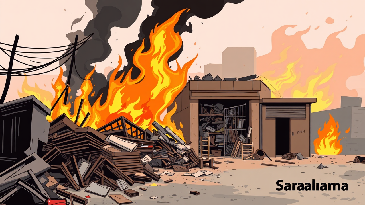 Fire Engulfs Scrap Shop in Azamgarh, Owner Arrested