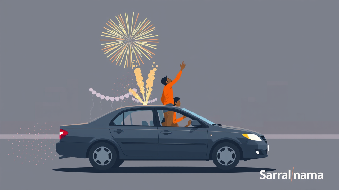 MLC's Fireworks Stunt from Moving Car in Mathura Goes Viral