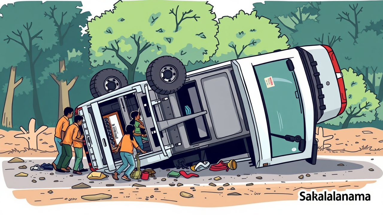 Pickup Overturns in Mainpat, 20 Injured Including Women and Kids