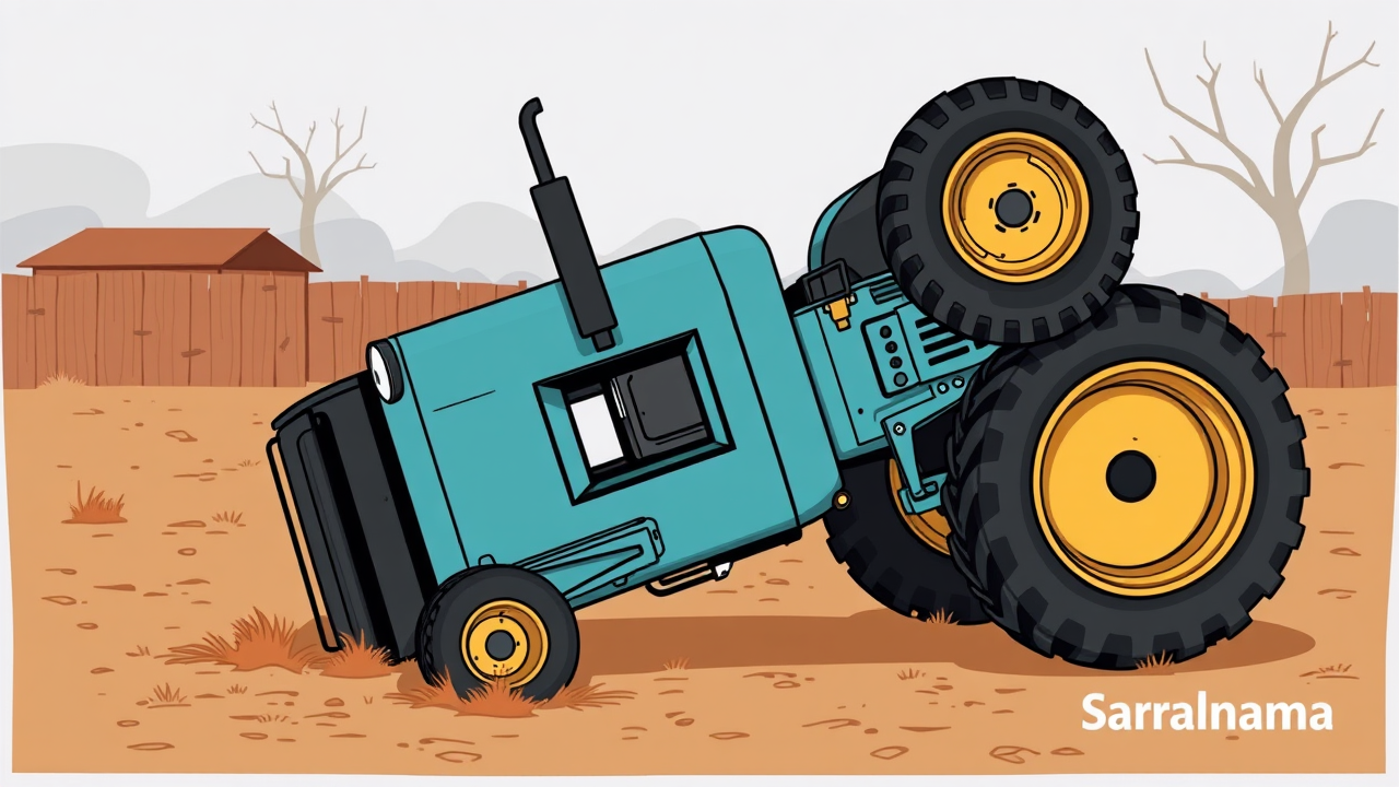Tractor Overturns in Etawah, Traps Three Farmers
