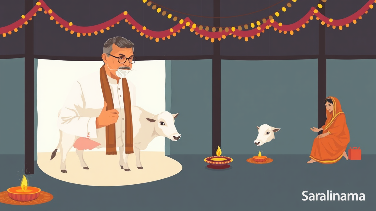 Minister Inspects Cow Shelter, Celebrates Diwali in Auraiya