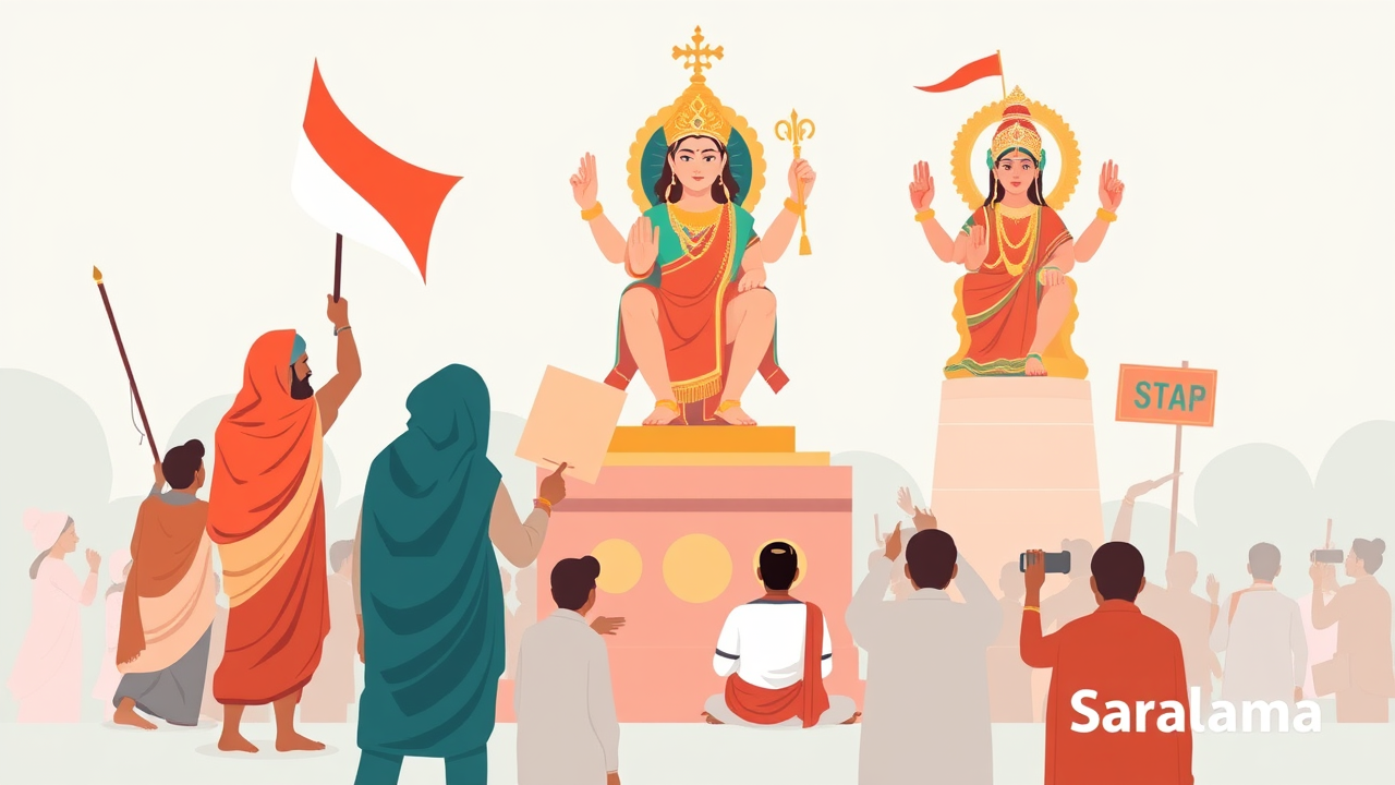Villagers Protest Vandalism of Deities' Statues in Azamgarh