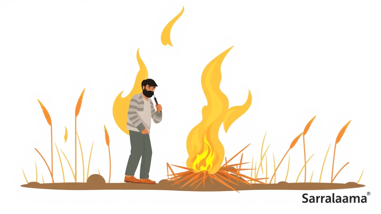 Farmer Booked for Stubble Burning in Palwal, Haryana