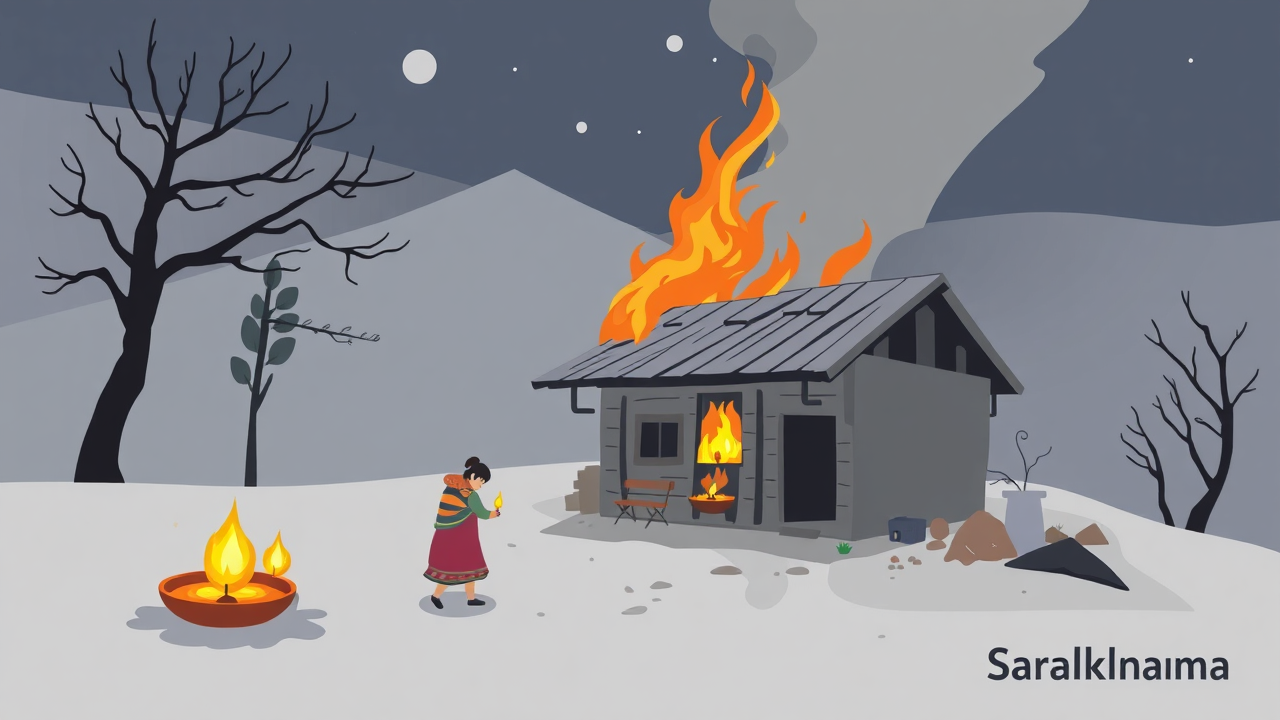 Diwali Night Fire Destroys Family Home in Pithoragarh