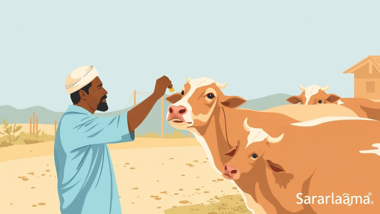 Collector Feeds Jaggery to Cows at Kolia Gaushala in Didwana