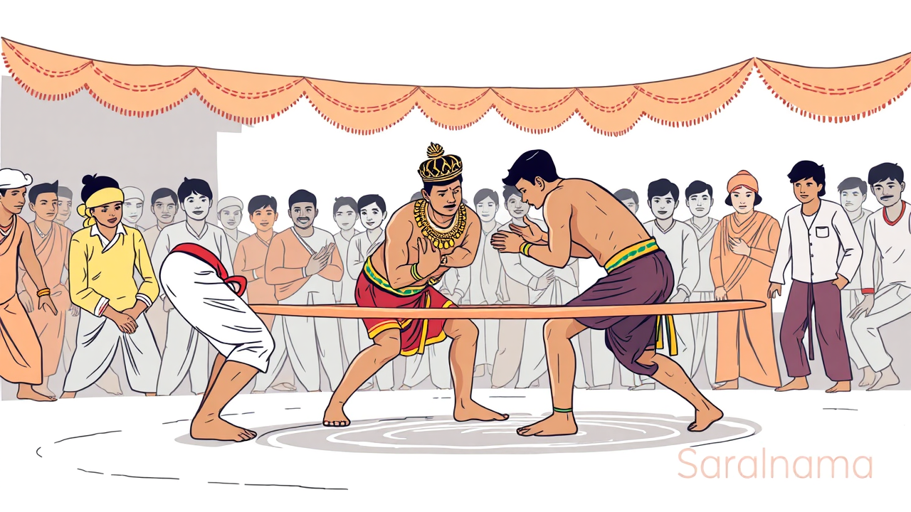 Wrestling Tournament Held During Lakshmi Puja in Madhubani