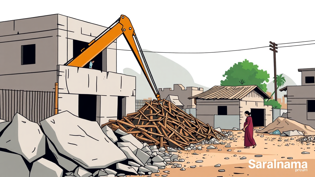 Illegal Structures Demolished in Bhiwani, Women Faint