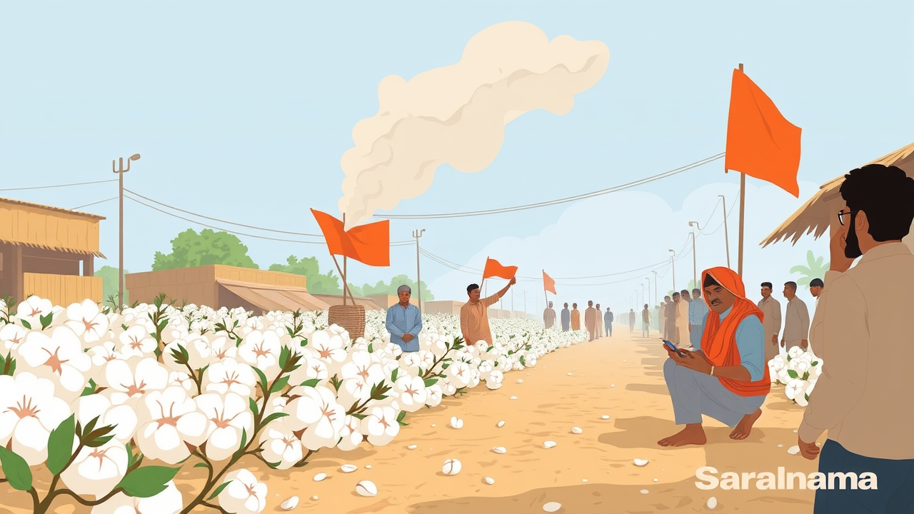 Cotton Market Lockdown in Khargone: Farmers Protest CCI Delay