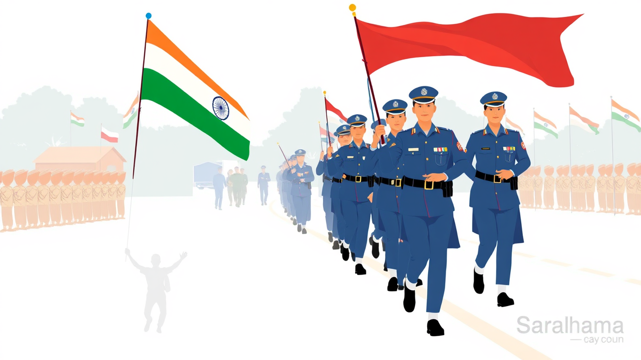 Officials Conduct Flag March in Saharsa District