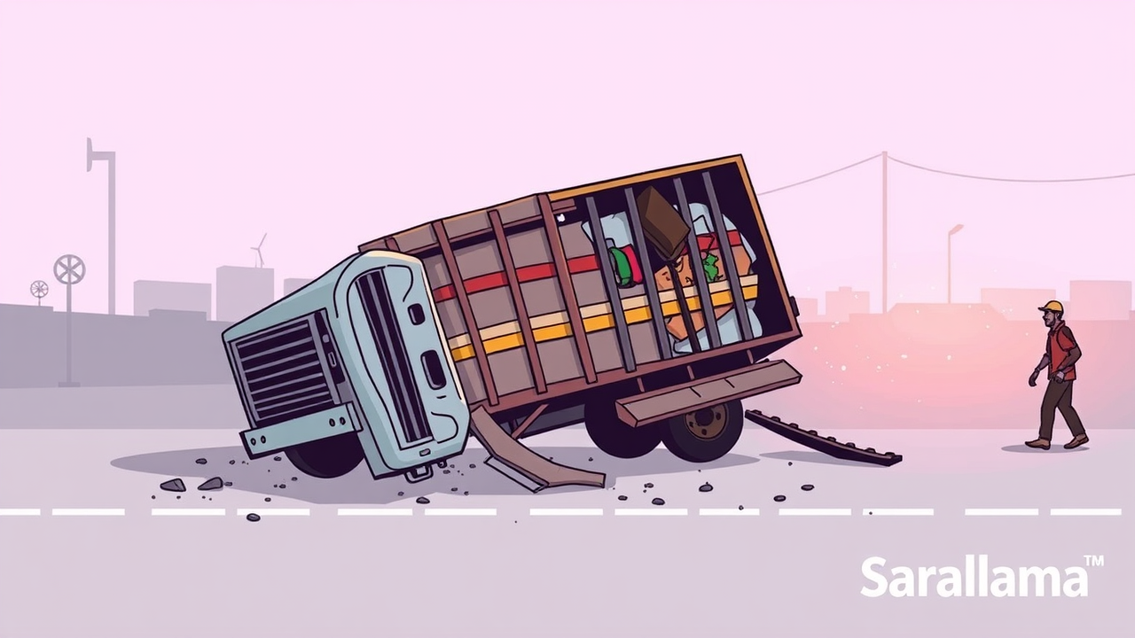 Trailer Accident Injures Six in Baloda Bazar
