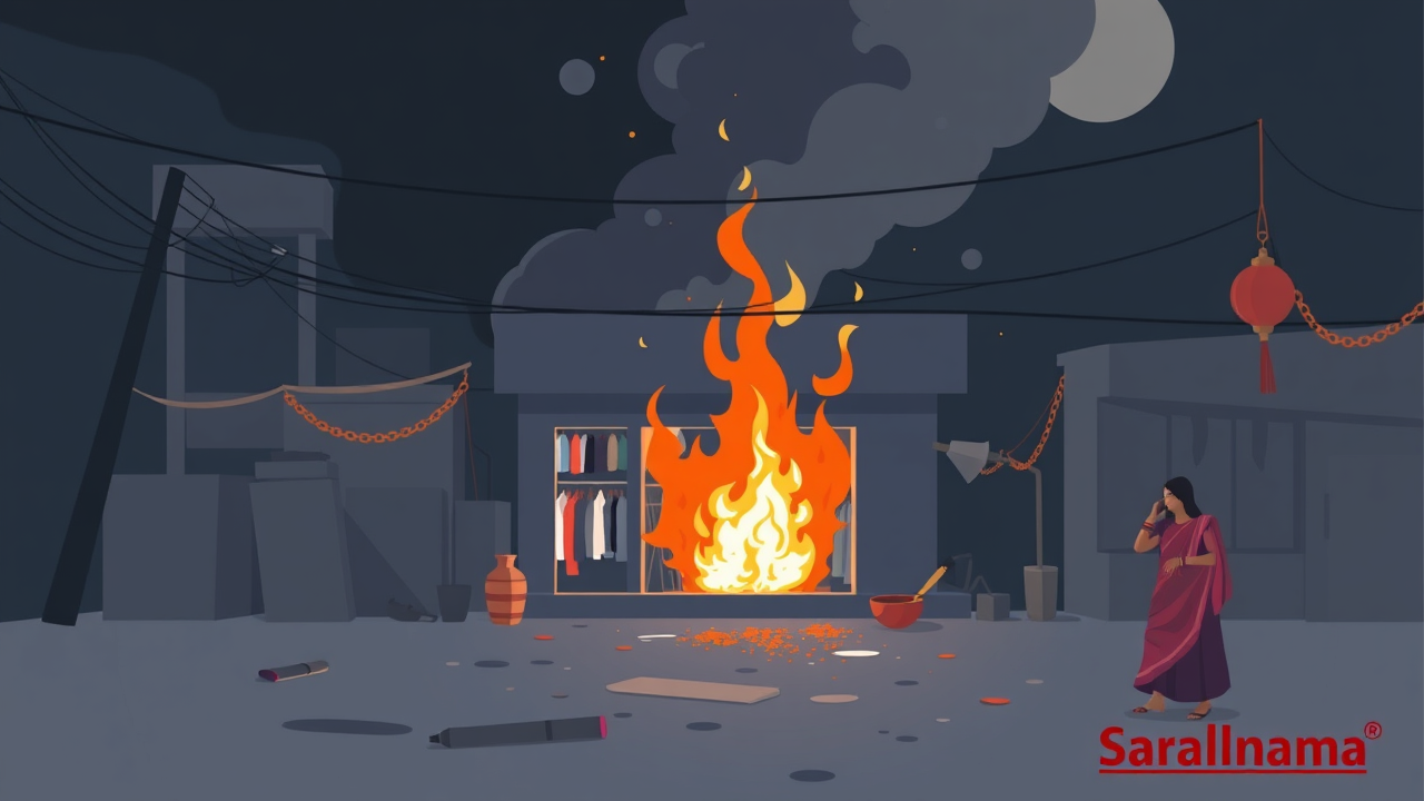Fire Breaks Out at Clothing Store in Kondagaon on Diwali Night