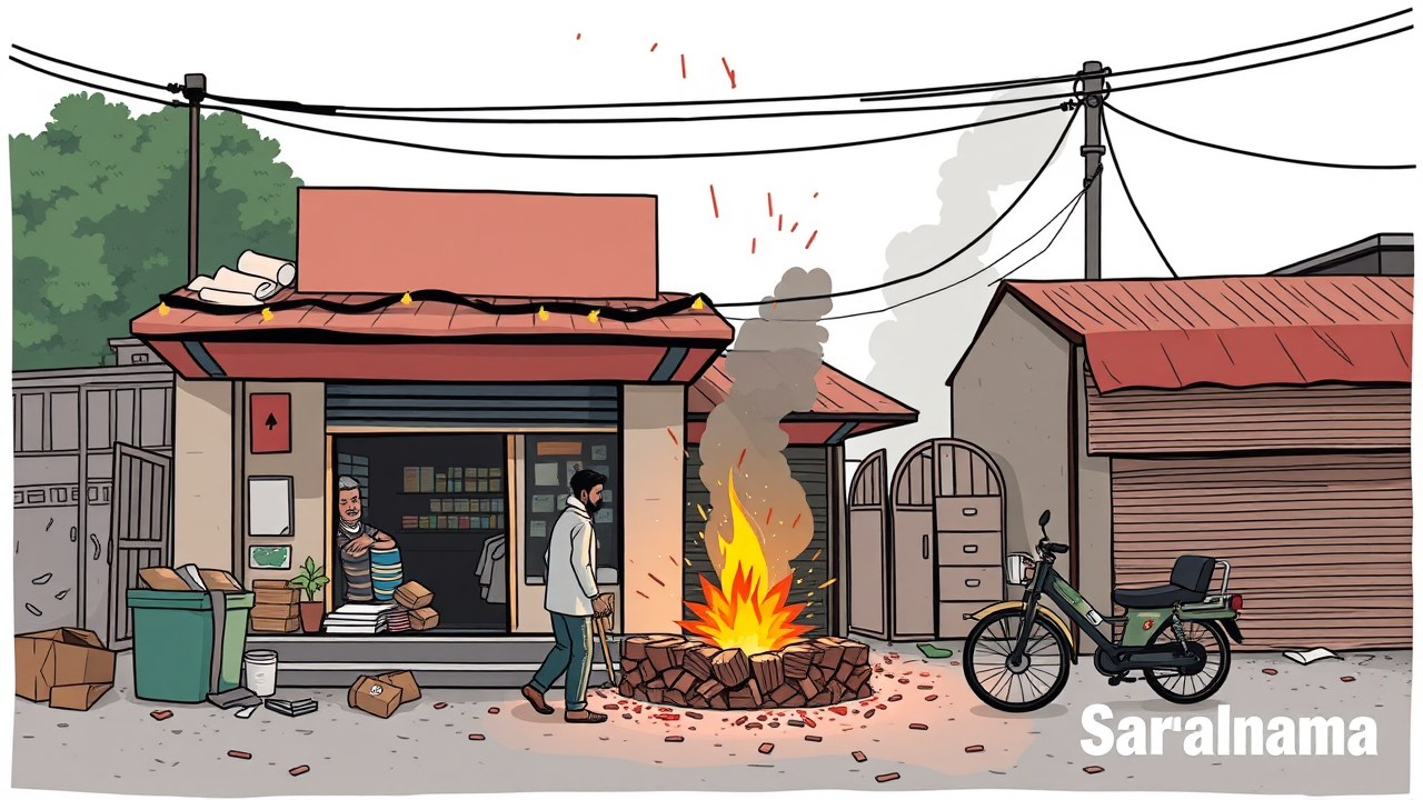 Shop Vandalized After Firecracker Dispute in Dindli Basti