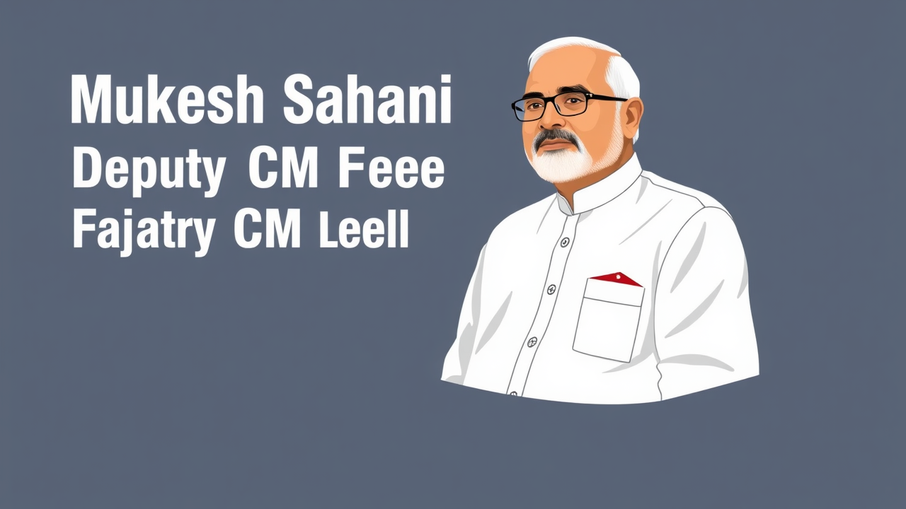 Mukesh Sahani Named Deputy CM Face in Bihar Election