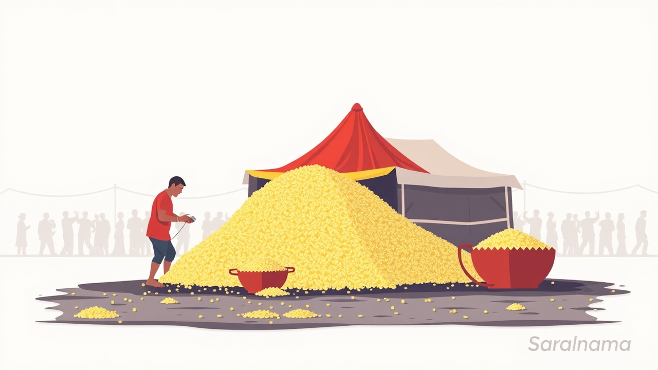 7 Kg Spoiled Poha Destroyed at Ambamata Fair in Pratapgarh